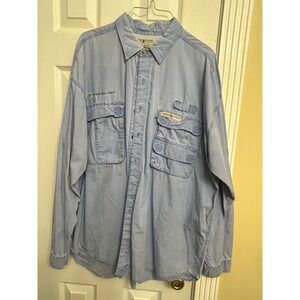 Hook & Tackle Technical Fishing Shirt Mens XL Blue Costa Del Mar Long Sleeve